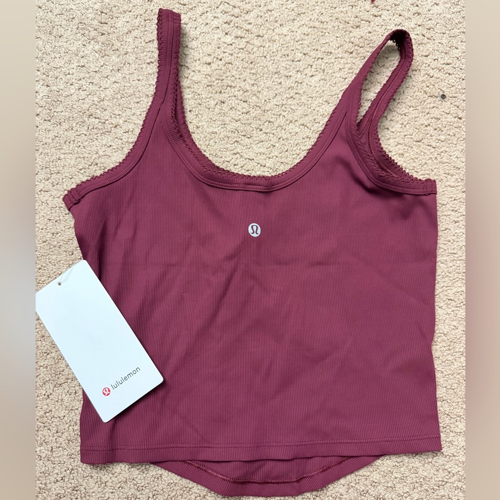 lululemon athletica Ribbed Tank Top in Burgundy - Picture 4 of 5